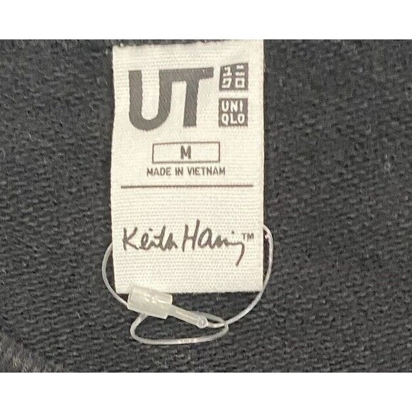 Keith Haring x Uniqlo Black Sweatshirt Big Spell out Size M - Picture 2 of 6